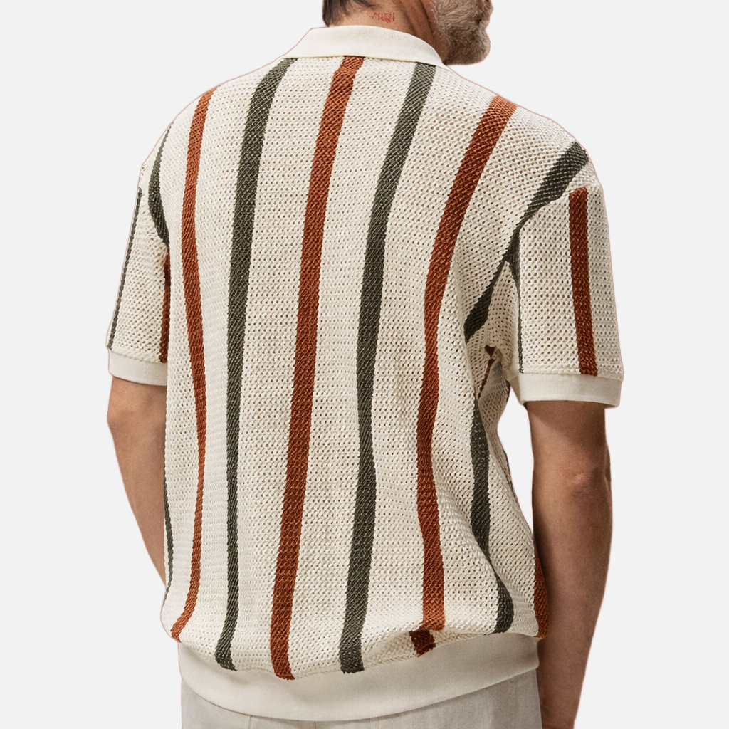 Arjen | Men's Vintage Striped Knitted Polo