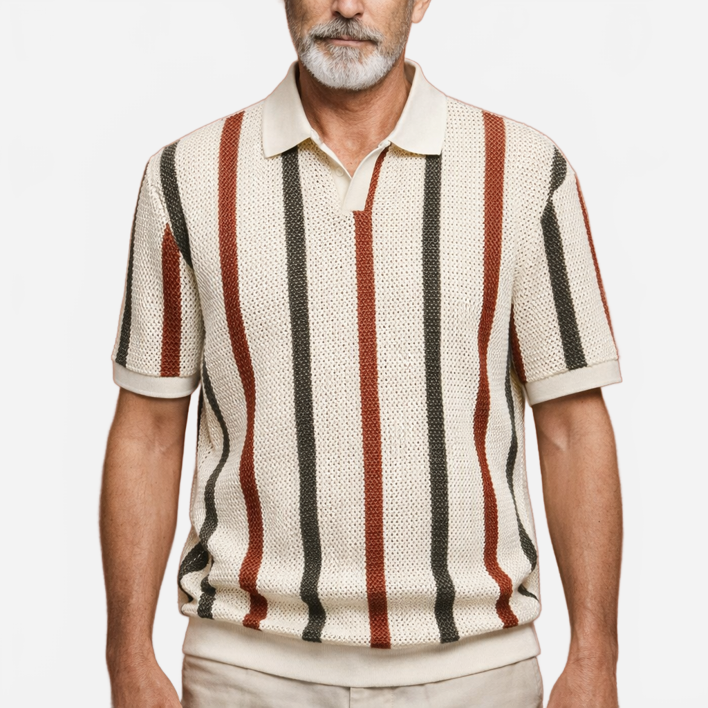 Arjen | Men's Vintage Striped Knitted Polo