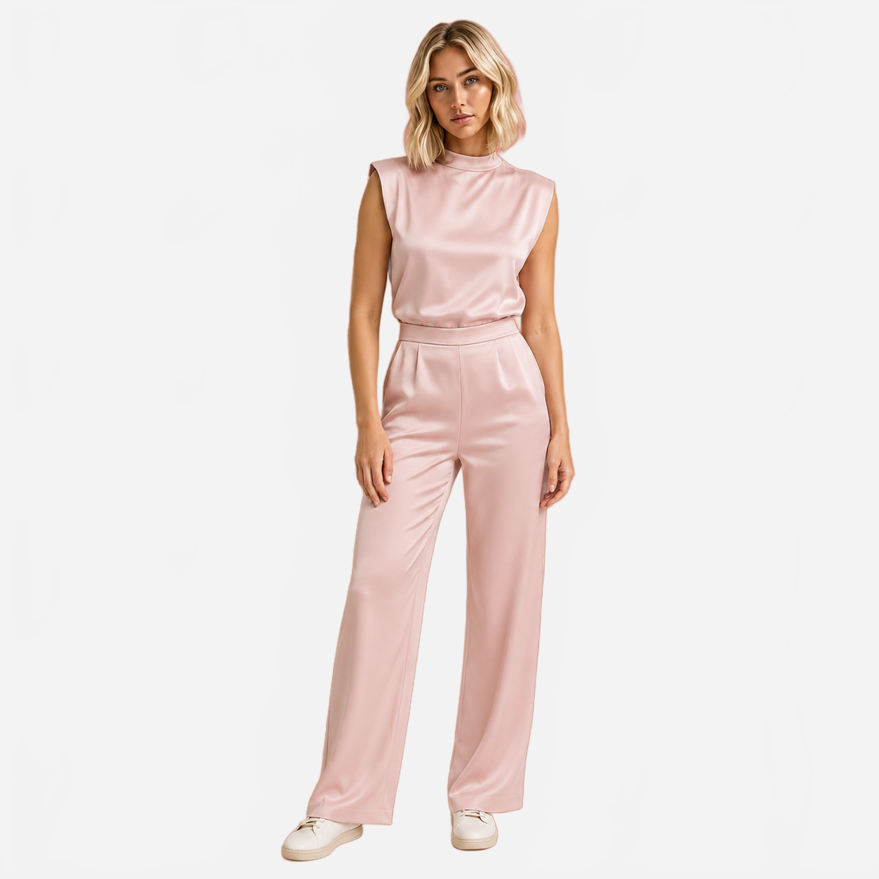 Calista | Women's Satin Jumpsuit with Open Back