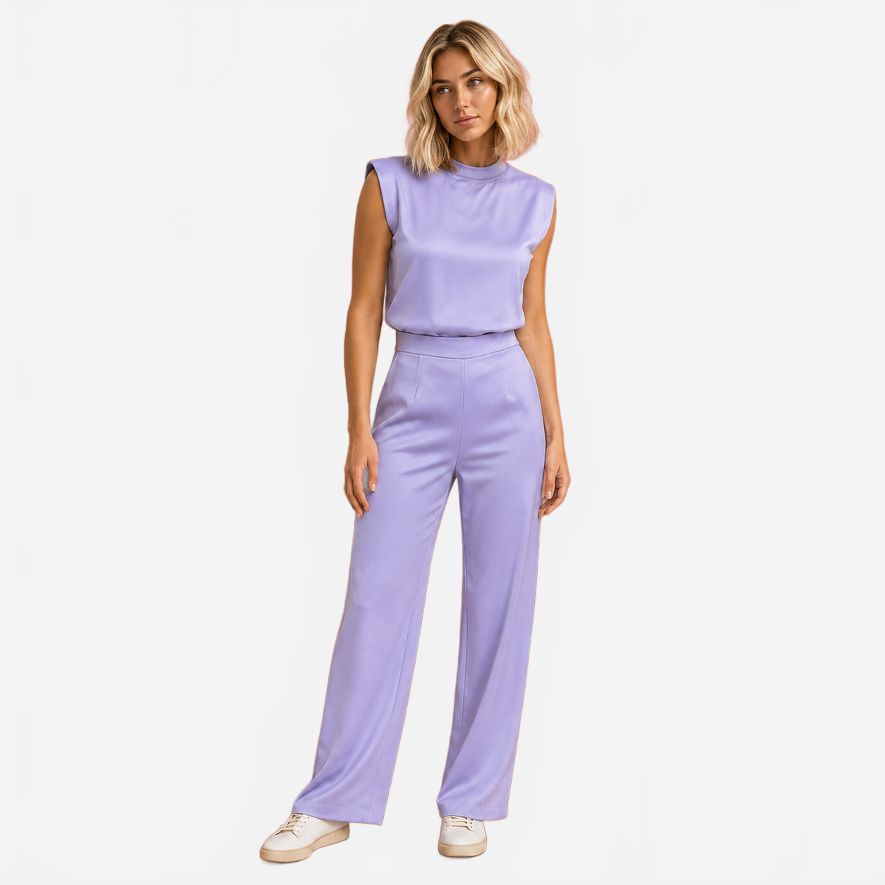 Calista | Women's Satin Jumpsuit with Open Back