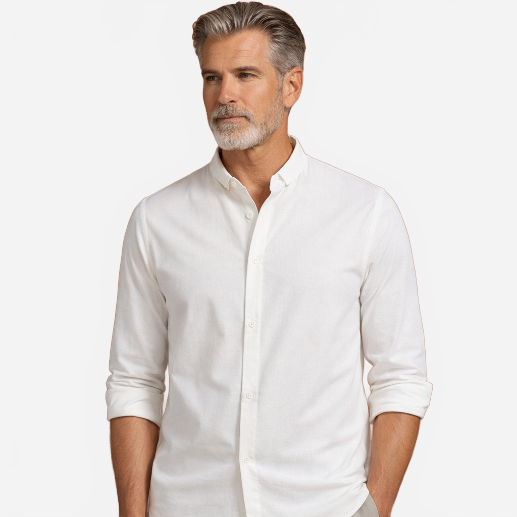 Liam | Men's Shirt with Standing Collar and Modern Fit