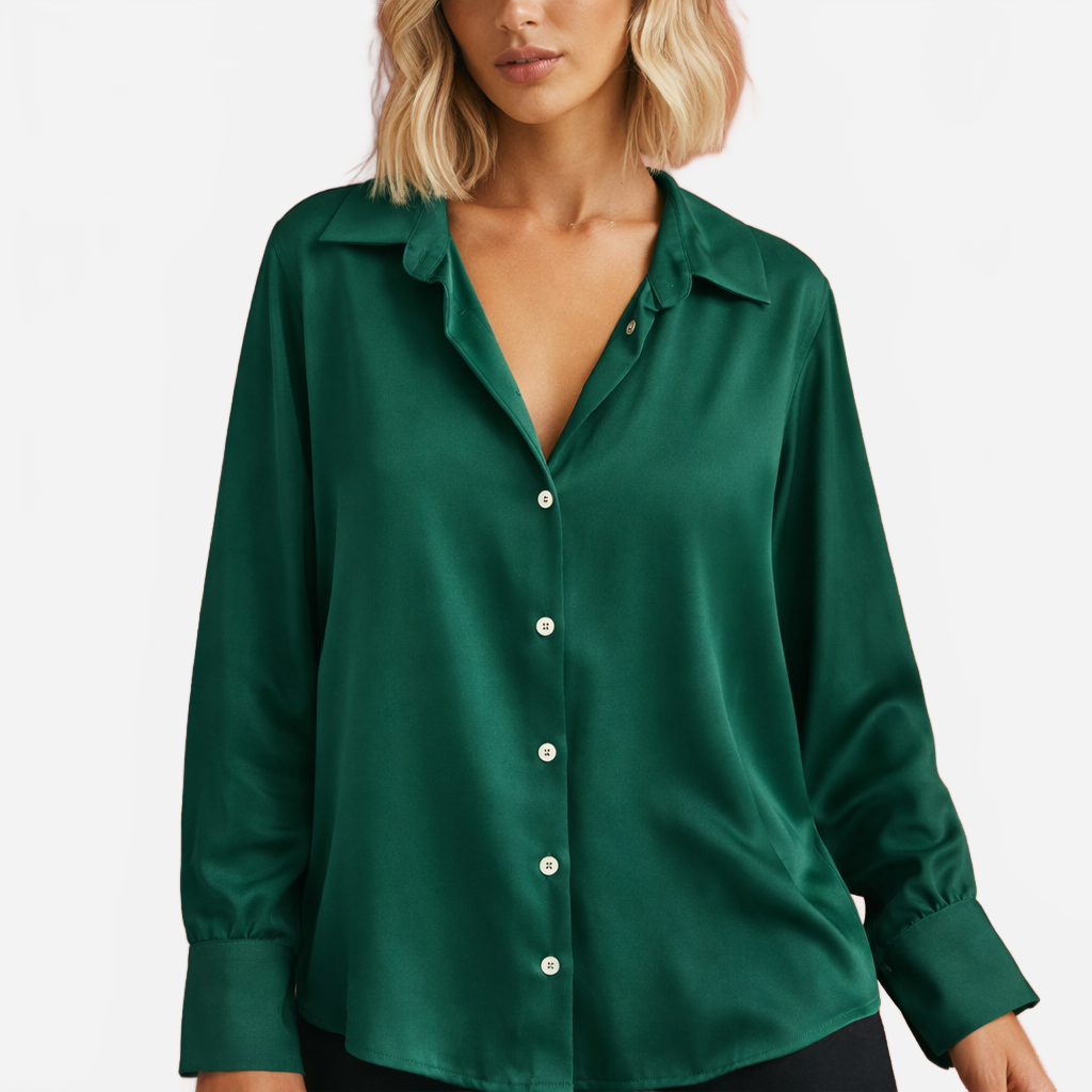 Marit | Women's Satin-Like Elegant Loose Fit Blouse