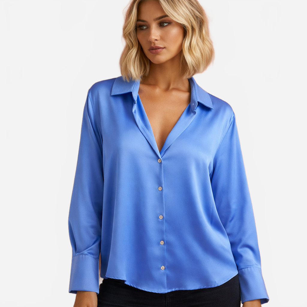 Marit | Women's Satin-Like Elegant Loose Fit Blouse