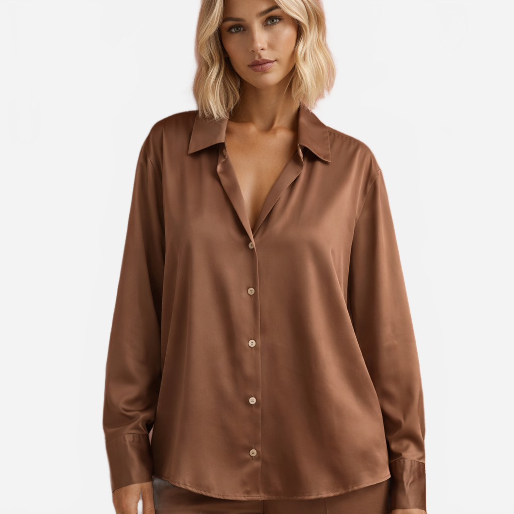 Marit | Women's Satin-Like Elegant Loose Fit Blouse