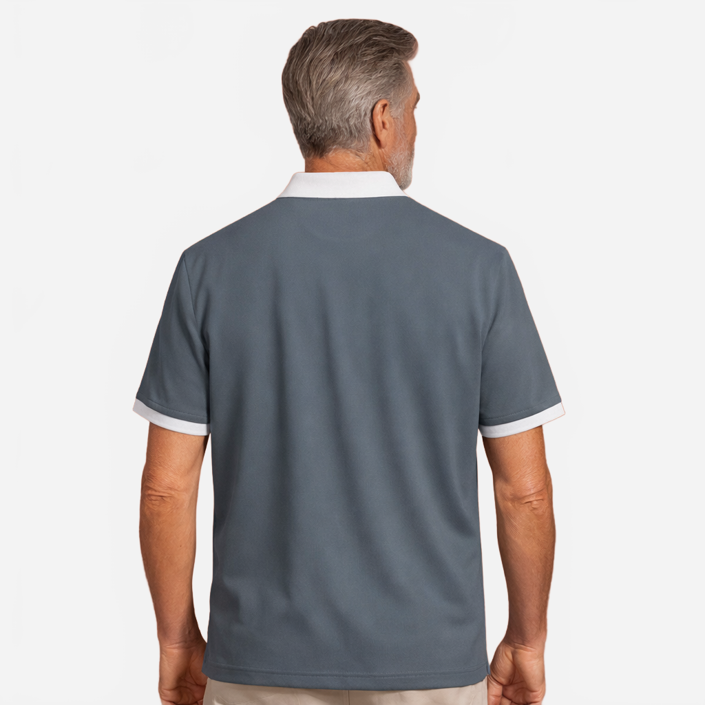 Noan | Men's Polo Shirt with Zipper and Contrast Collar