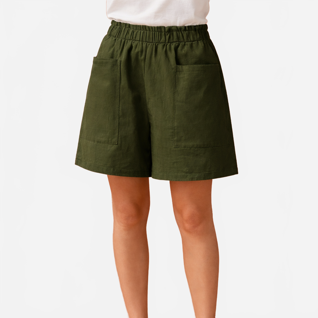 Elira | Women's Casual Linen Shorts with Elastic Waistband and Pockets