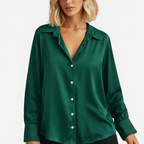 Marit | Women's Satin-Like Elegant Loose Fit Blouse