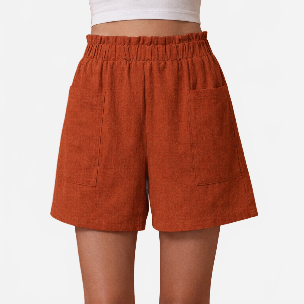 Elira | Women's Casual Linen Shorts with Elastic Waistband and Pockets