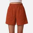 Elira | Women's Casual Linen Shorts with Elastic Waistband and Pockets