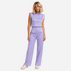 Calista | Women's Satin Jumpsuit with Open Back