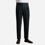 Roderik | Men's High-Waisted Trousers with Pleats and Tapered Legs