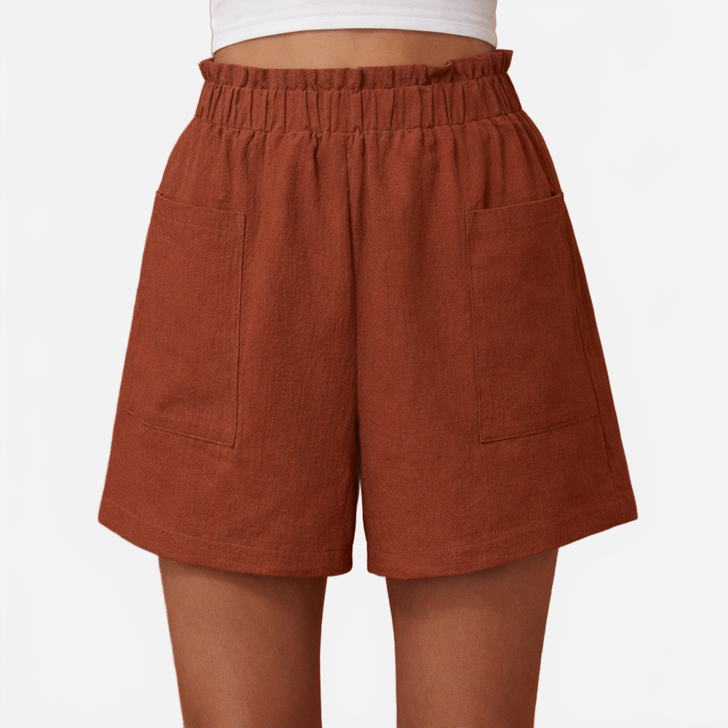 Elira | Women's Casual Linen Shorts with Elastic Waistband and Pockets