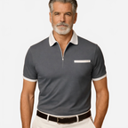 Noan | Men's Polo Shirt with Zipper and Contrast Collar