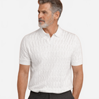 Matteo | Men's Slim Fit Jacquard Knitted Polo Shirt