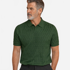 Matteo | Men's Slim Fit Jacquard Knitted Polo Shirt