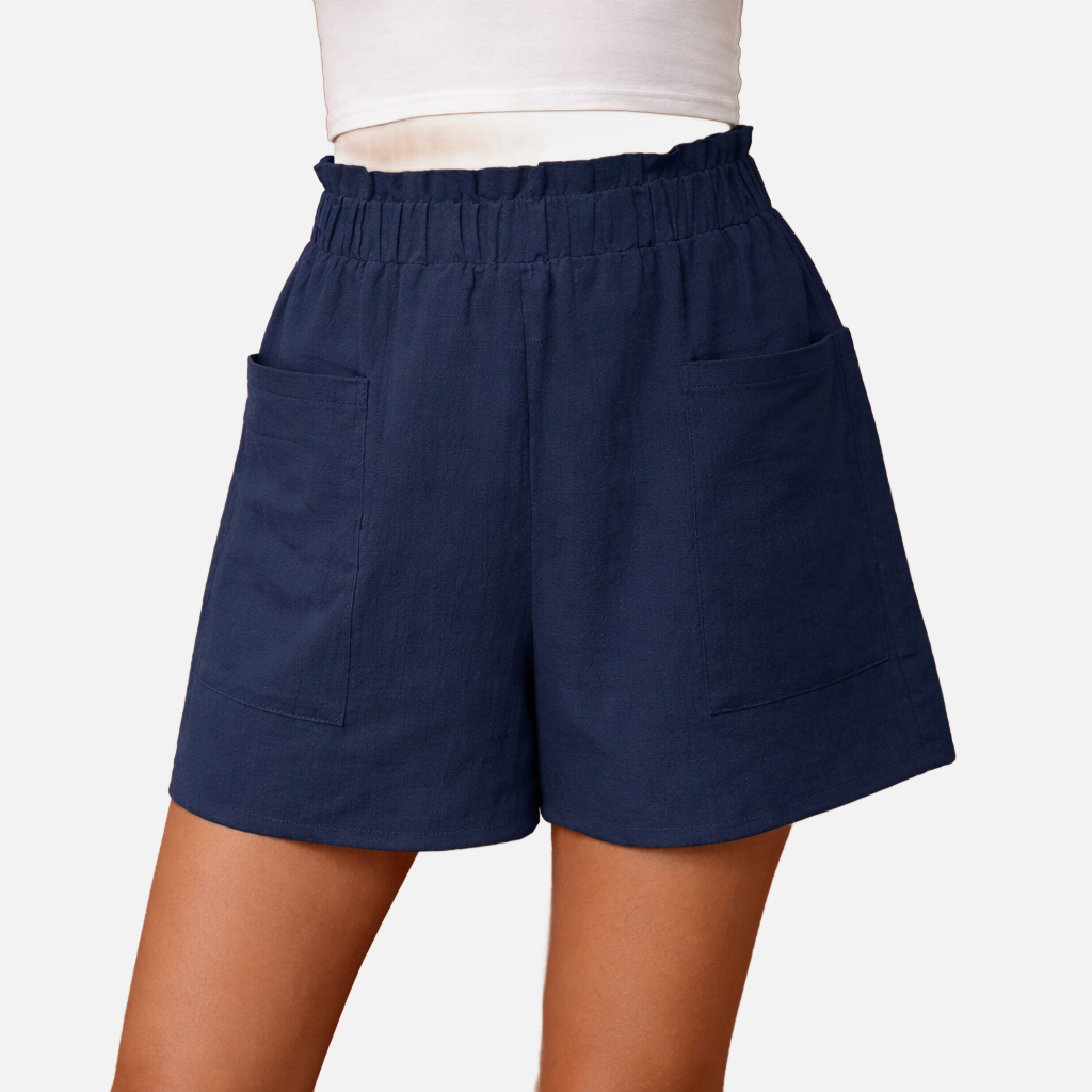Elira | Women's Casual Linen Shorts with Elastic Waistband and Pockets