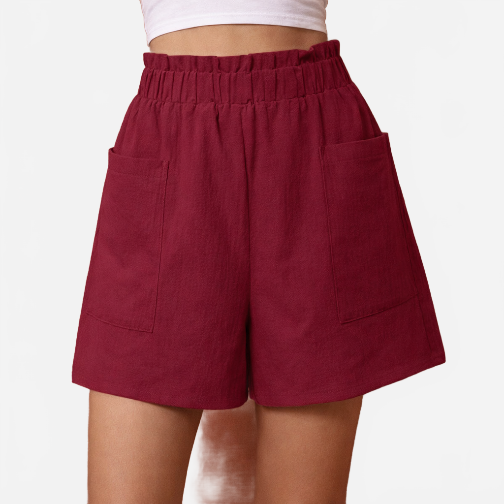 Elira | Women's Casual Linen Shorts with Elastic Waistband and Pockets