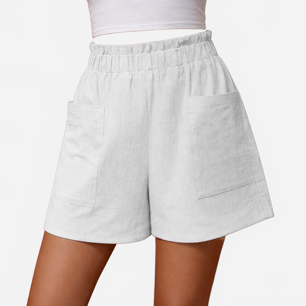 Elira | Women's Casual Linen Shorts with Elastic Waistband and Pockets